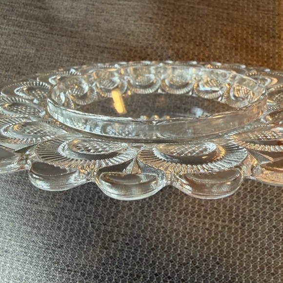 Bryce Higbee Antique Glass Butter Dish with Lid Crescent Pattern - Picture 7 of 7